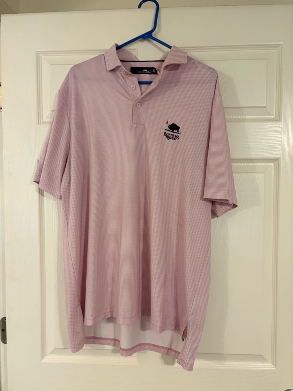 RLX Men's Pink Check Performance Polo